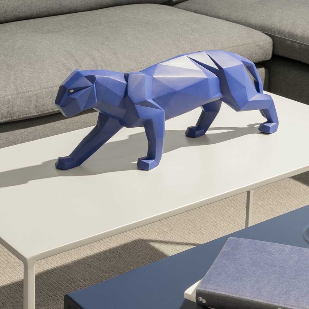 Porcelain sculpture, Blue Panther, Origami by Dept. Decoracion - LLADRO