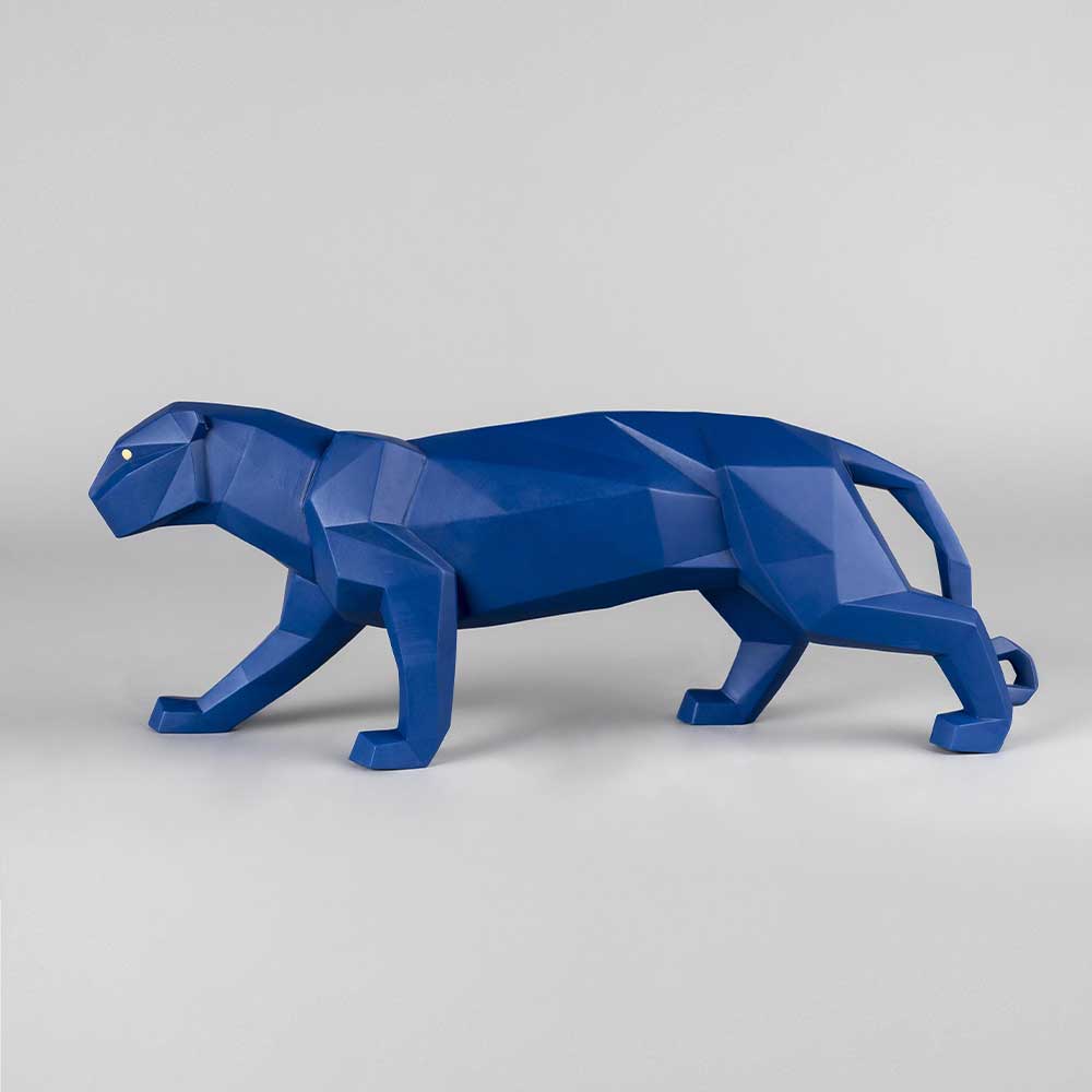 Porcelain sculpture, Blue Panther, Origami by Dept. Decoracion - LLADRO