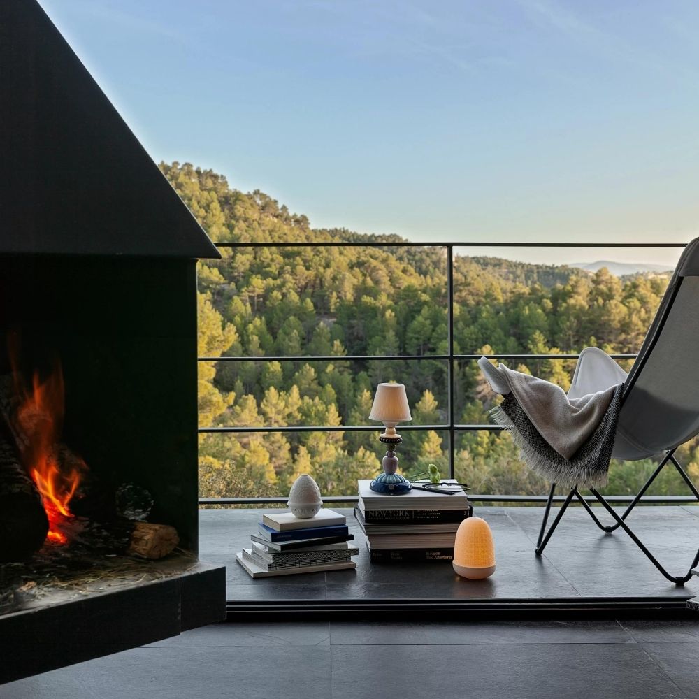 Sunflower lamp, blue, Firefly - LLADRO