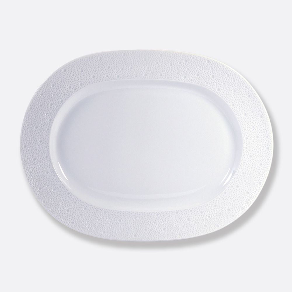 Oval platter, 16.9 inches, Ecume White - Bernardaud