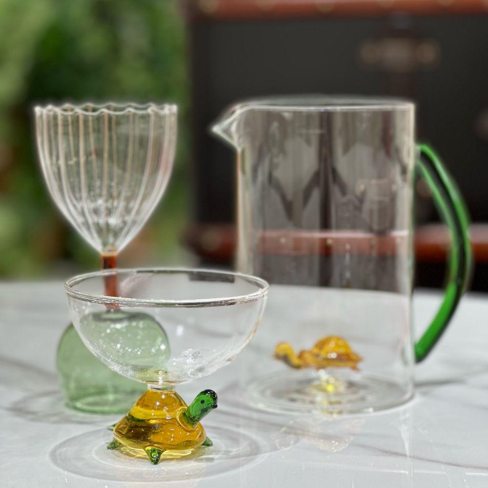 Glass bowl, Amber Turtle, Animal Farm by Alessandra Baldereschi - ICHENDORF