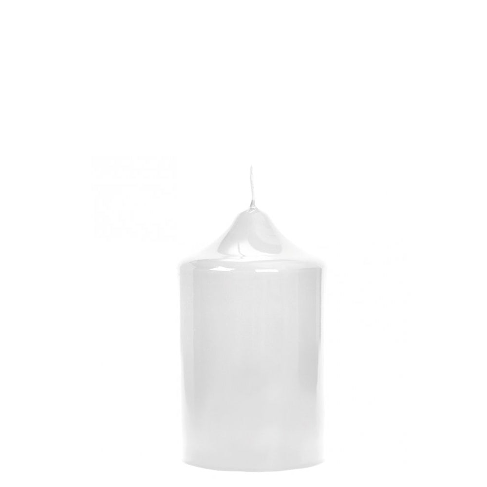 Decorative Candle, Glossy, 3.9 inches, White, Altar Collection - SIMONA'S COLLECTION