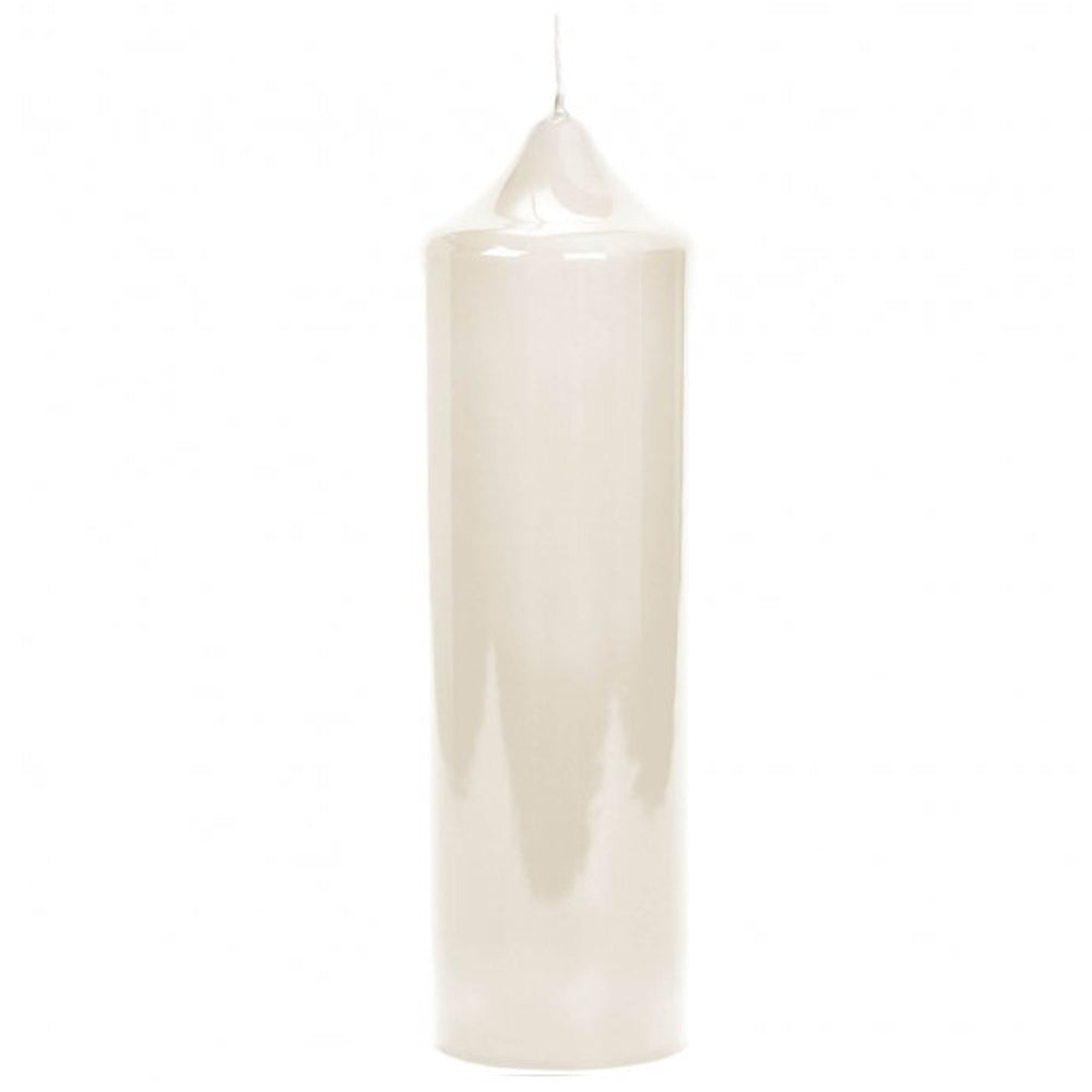 Decorative Candle, Glossy, 9.8 inches, Cream, Altar Collection - SIMONA'S COLLECTION