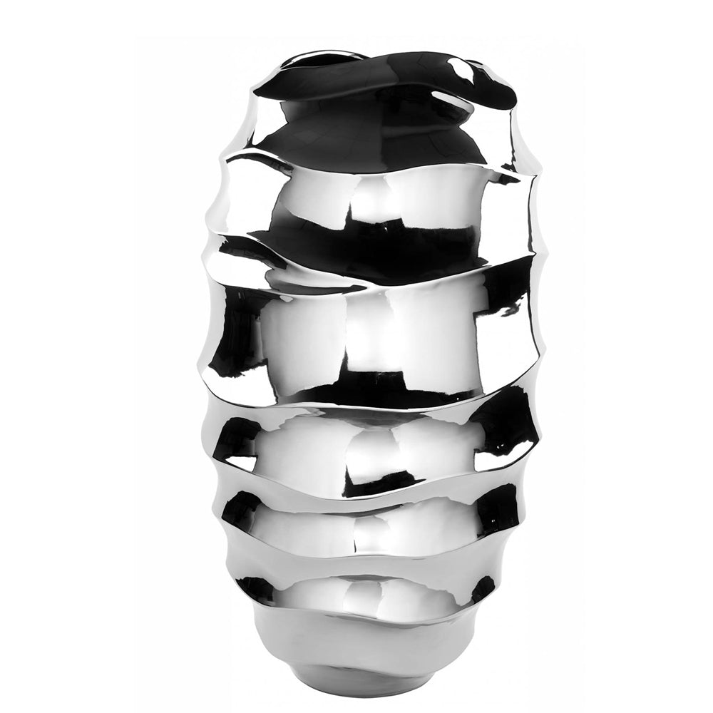 Ceramic Vase, 26.4 inches, Silver, Fabia Collection - SIMONA'S COLLECTION