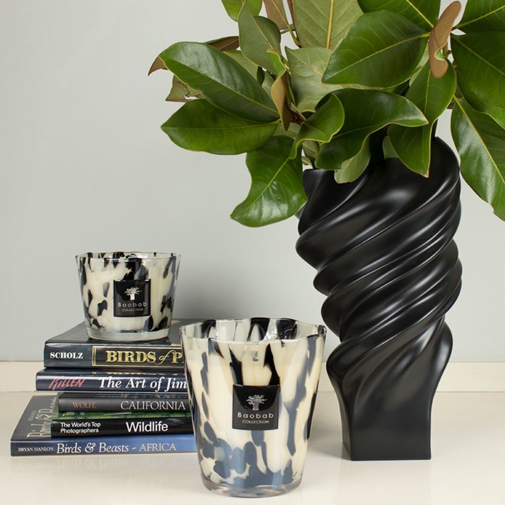 Black porcelain vase, 12.6 inches, Squall Black Mat by Cedric Ragot - ROSENTHAL