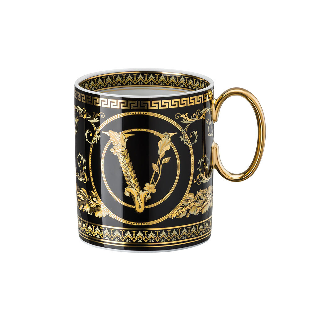 Porcelain mug, Virtus Gala Black - VERSACE
