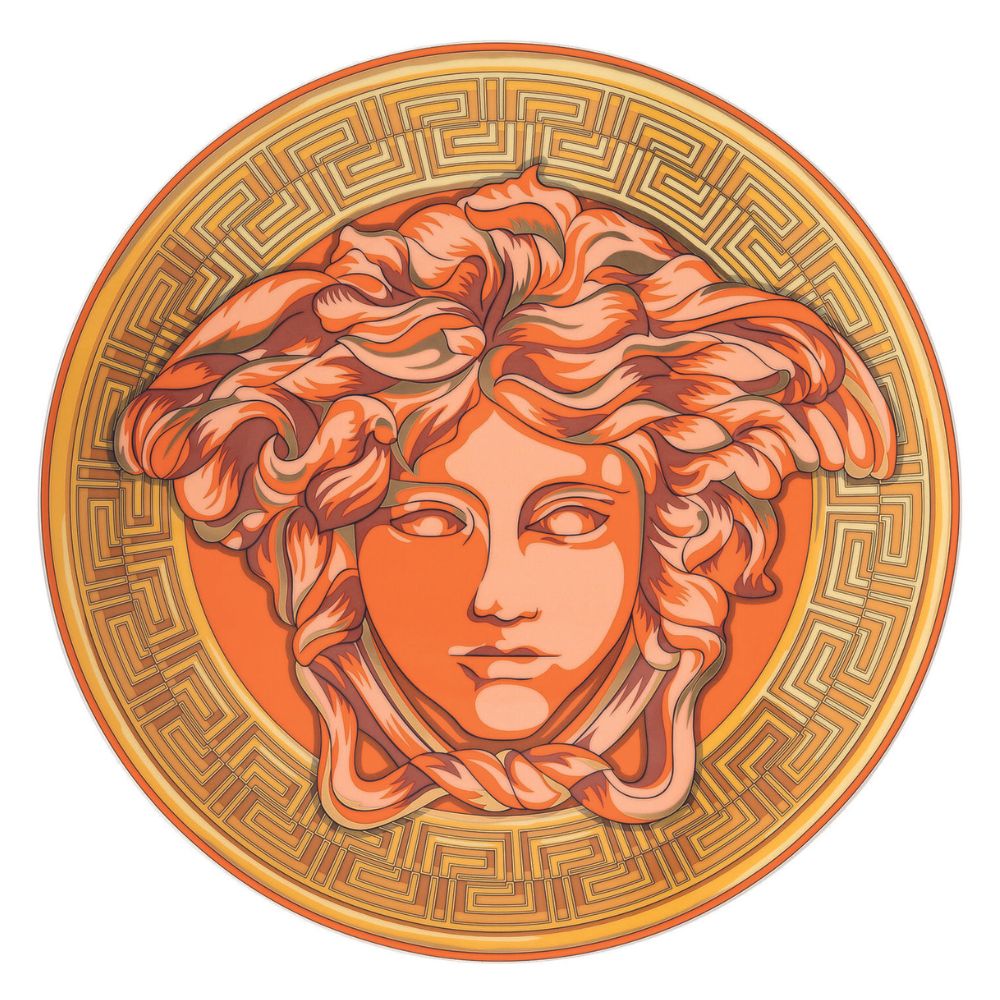 Charger plate, Medusa Amplified Orange Coin - VERSACE