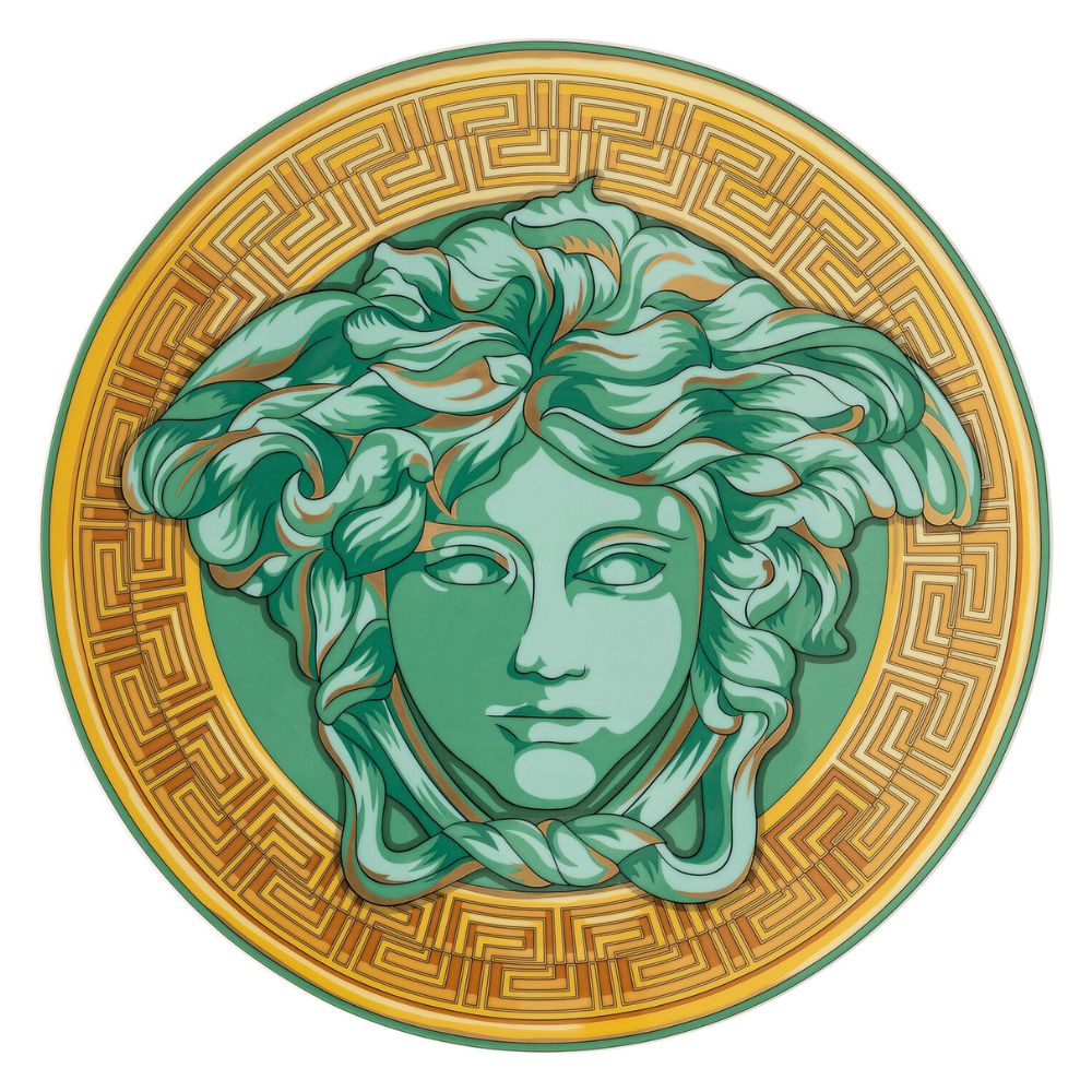 Charger plate, Medusa Amplified Green Coin - VERSACE