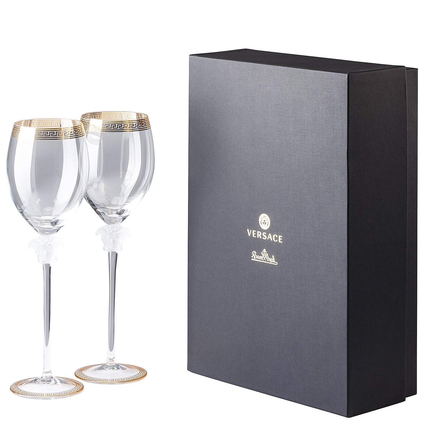 Set of 2 red wine glasses, Medusa D'Or - VERSACE