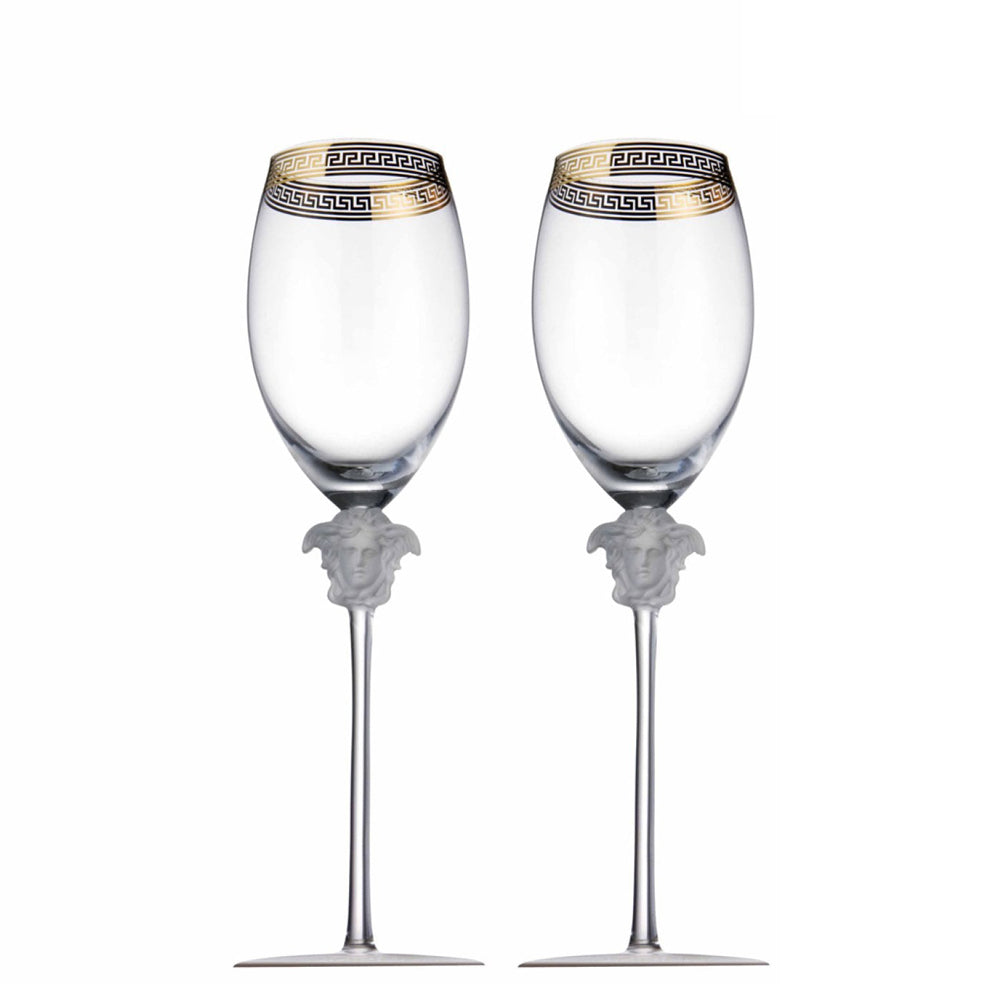 Set of 2 red wine glasses, Medusa D'Or - VERSACE
