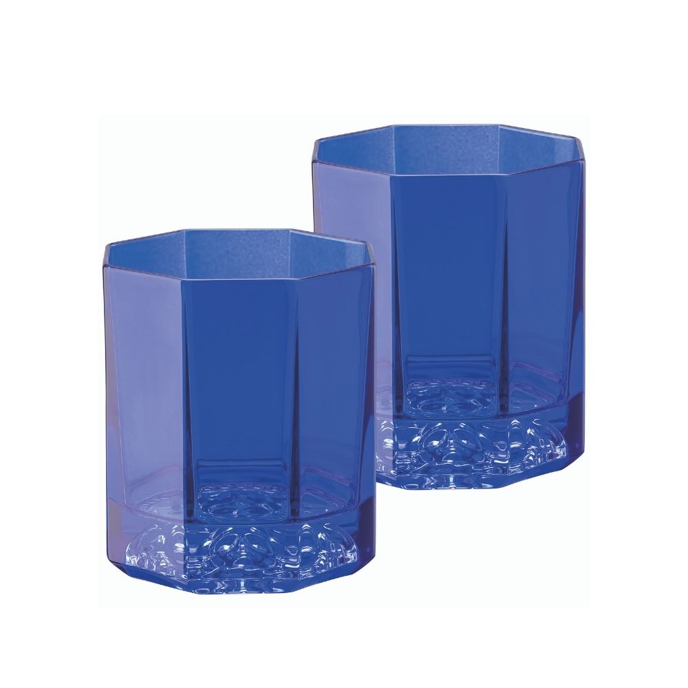 Set of two whisky glasses, Medusa Lumiere Blue - VERSACE