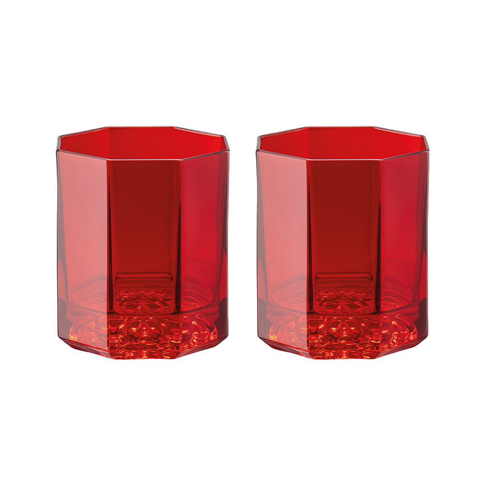 Set of two whisky glasses, Medusa Lumiere Red - VERSACE
