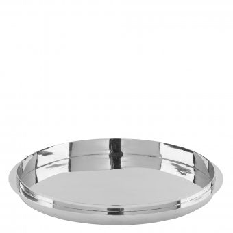 Round Stainless Steel Tray, 16.1 inches, Silver, Titan - SIMONA'S COLLECTION