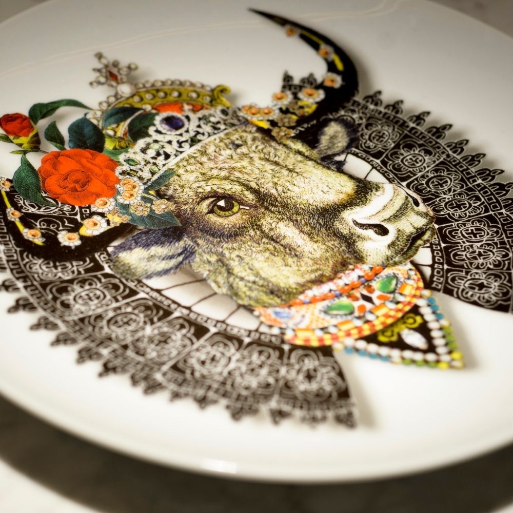 Dessert plate Monseigneur Bull, Love who you want - CHRISTIAN LACROIX