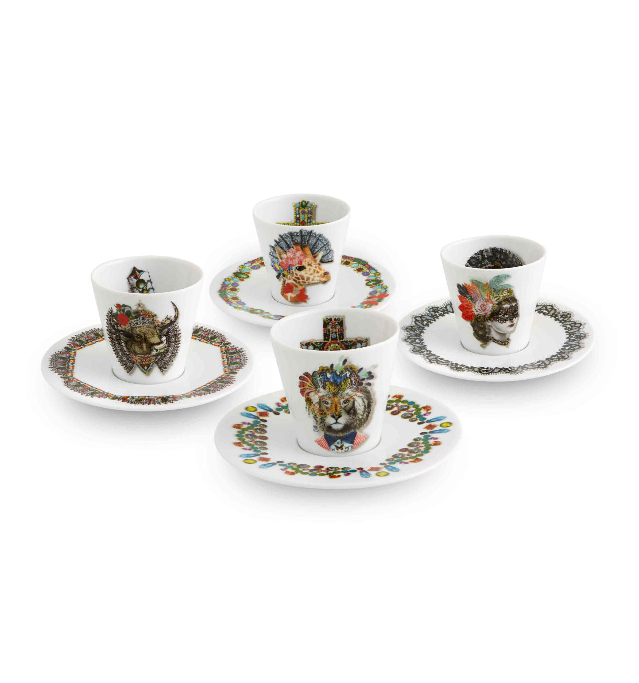 Set of 4 espresso cups and saucers, Love who you want - CHRISTIAN LACROIX