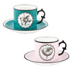 Set of 2 tea cups and saucers, green-pink, Herbariae - CHRISTIAN LACROIX