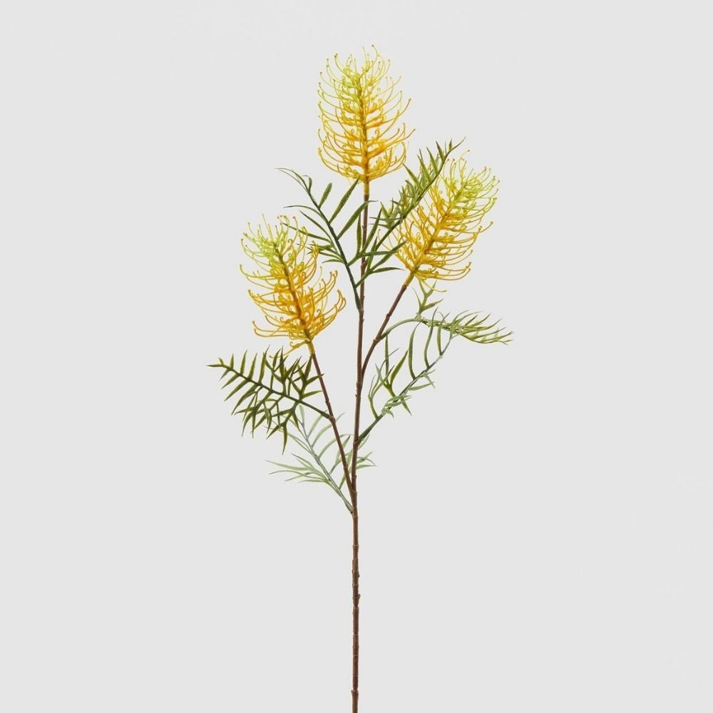 Decorative Grevillea Branch, Yellow, 33.5 inches - SIMONA'S COLLECTION