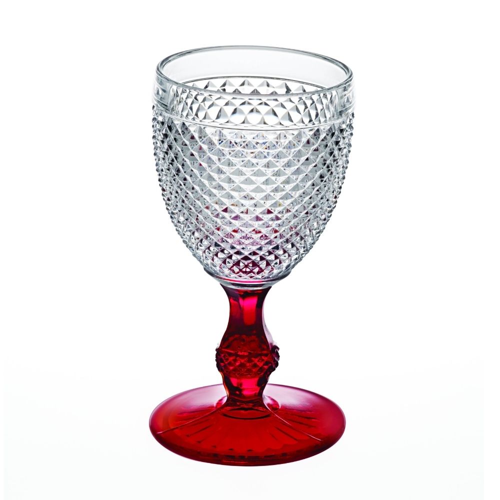Wine glass, Bicos Bicolor Red Stem - VISTA ALEGRE
