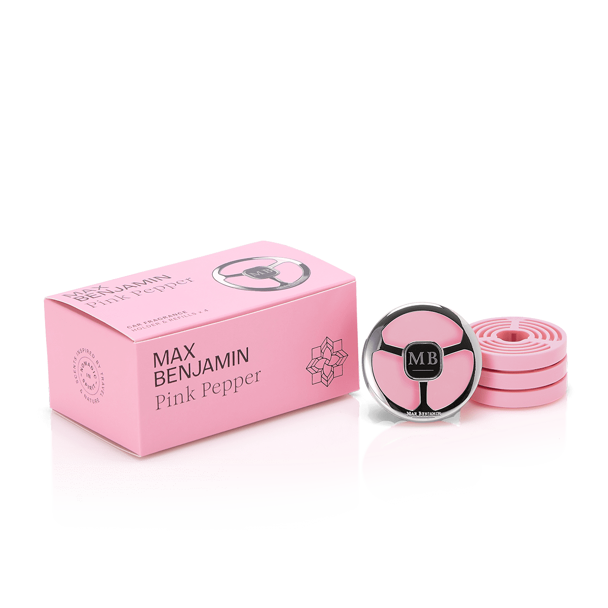 Car air freshener with 4 refills, Pink Pepper, Car Fragrance - MAX BENJAMIN