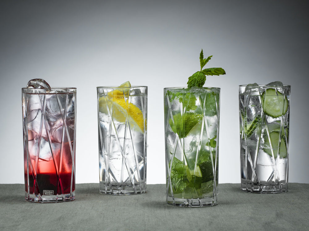 Set of 4 tall glasses, 12.5 fl oz, City by Martti Rytkonen - ORREFORS