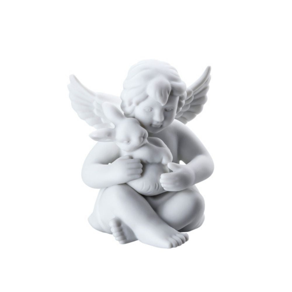 Porcelain figurine, angel with rabbit, 2.4 inches, Angels - ROSENTHAL