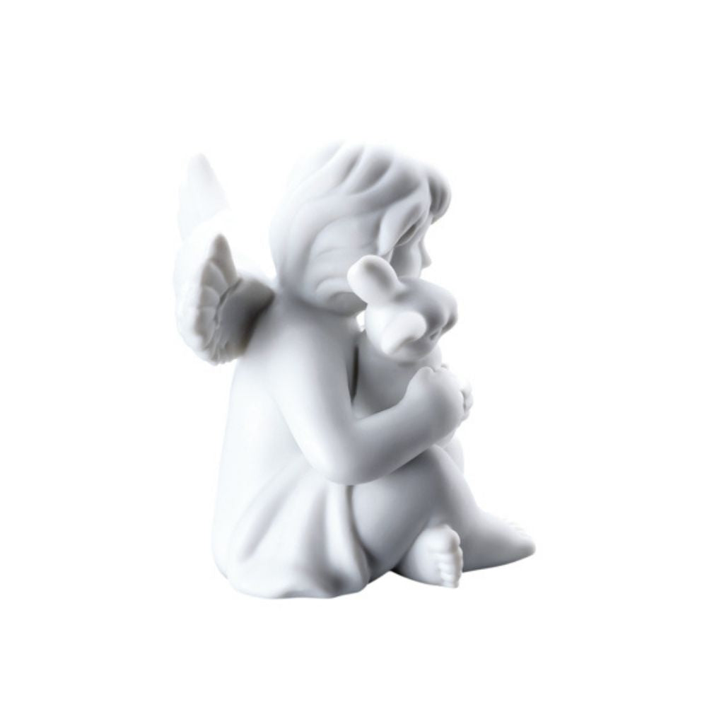 Porcelain figurine, angel with rabbit, 2.4 inches, Angels - ROSENTHAL