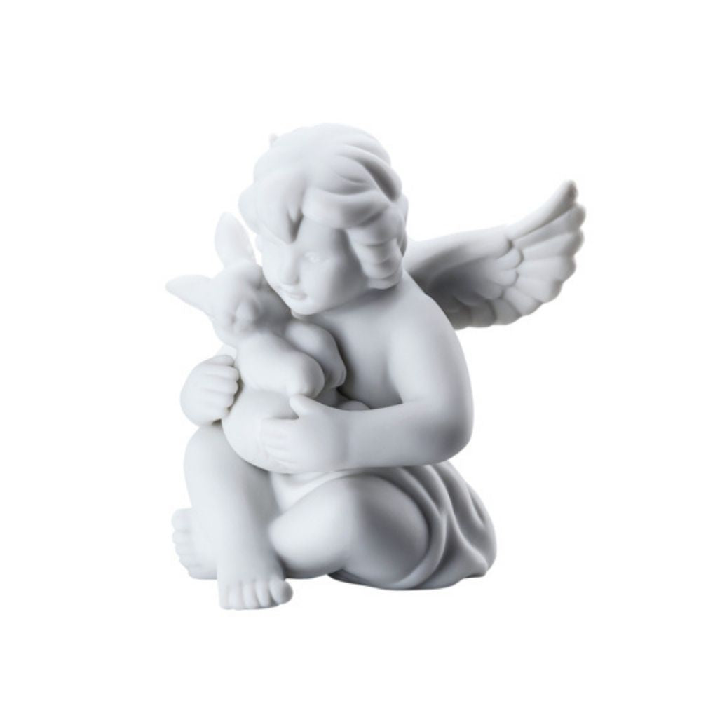 Porcelain figurine, angel with rabbit, 2.4 inches, Angels - ROSENTHAL