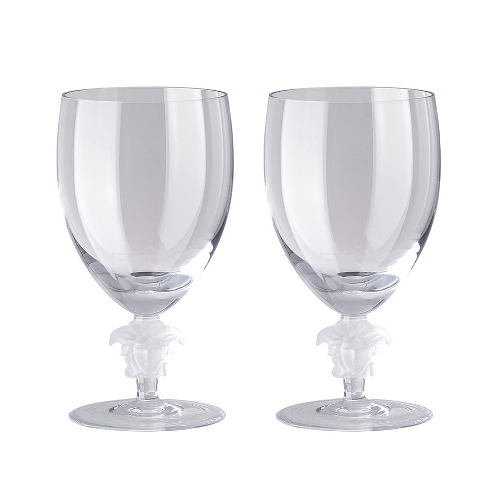 Set of two glasses for water, clear, Medusa Lumiere - VERSACE
