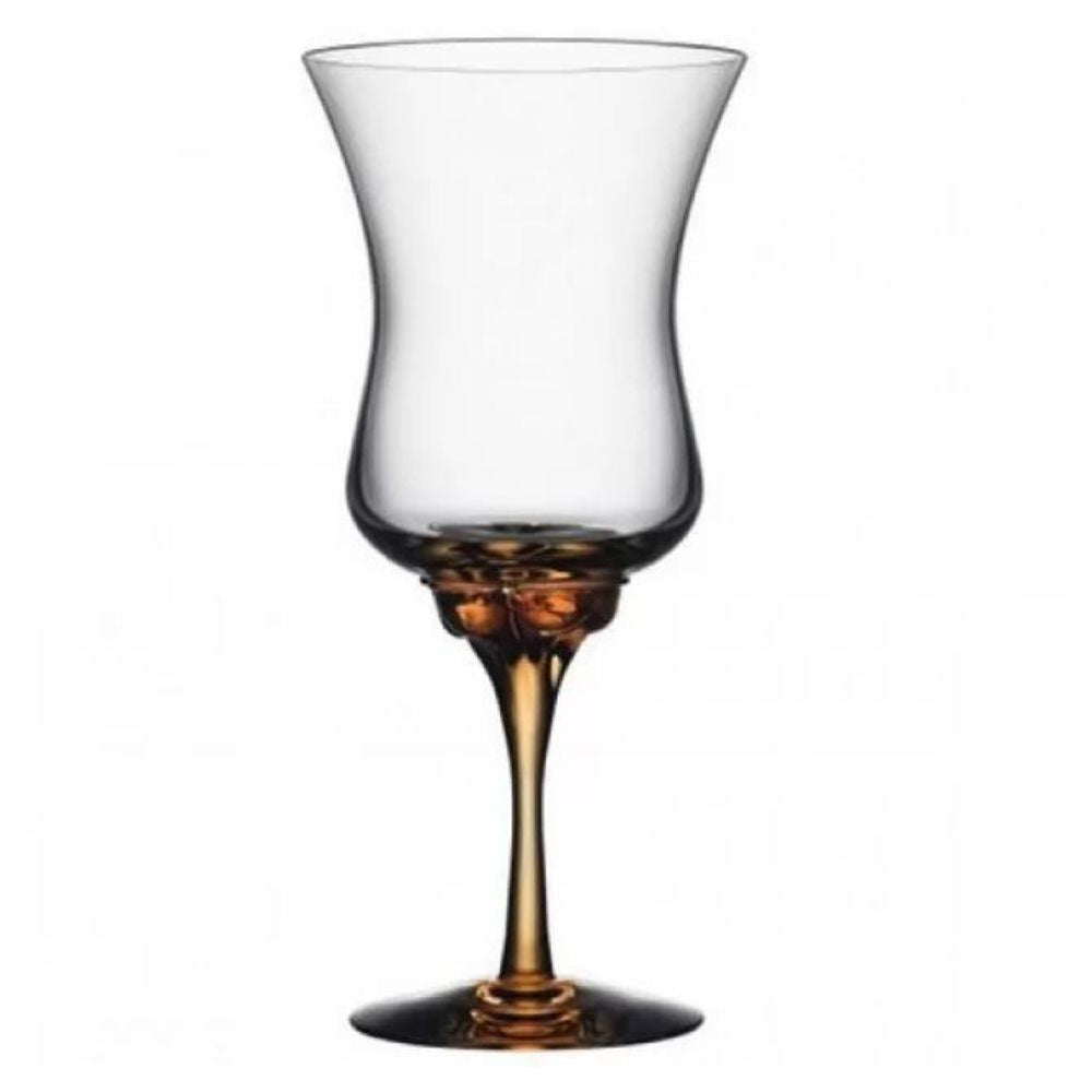 Wine glass, clear/amber, Sugar Dandy - KOSTA BODA