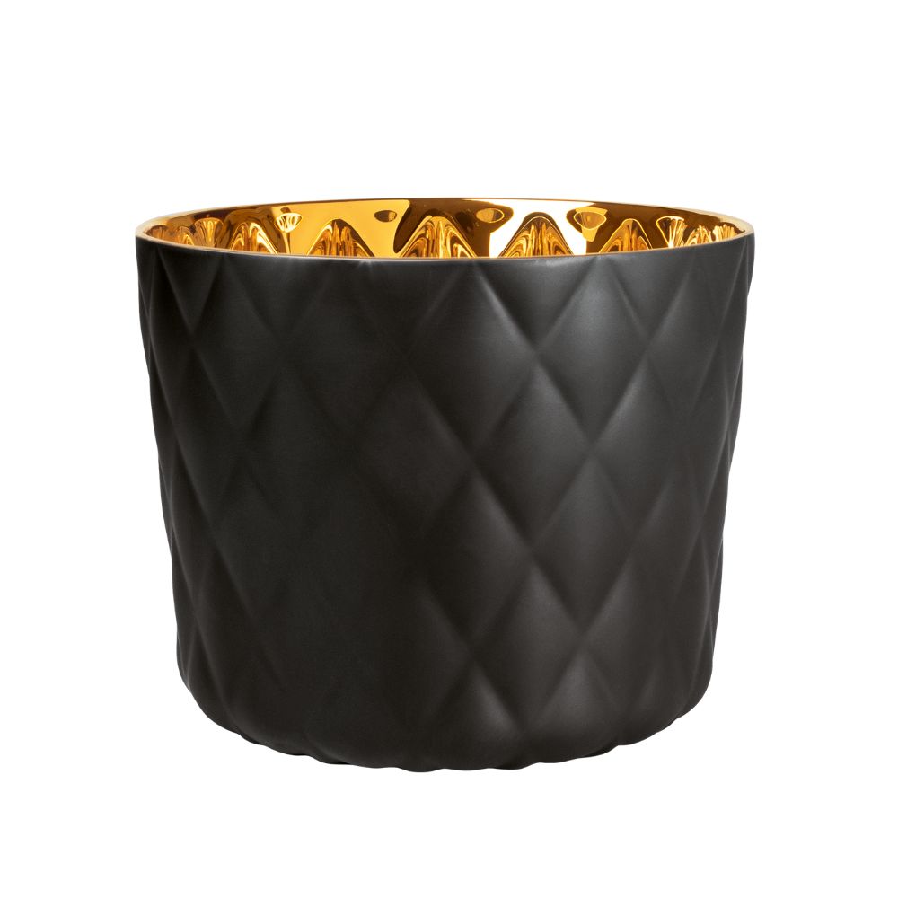 Porcelain Ice Bucket, Cushion Black - SIEGER by FURSTENBERG