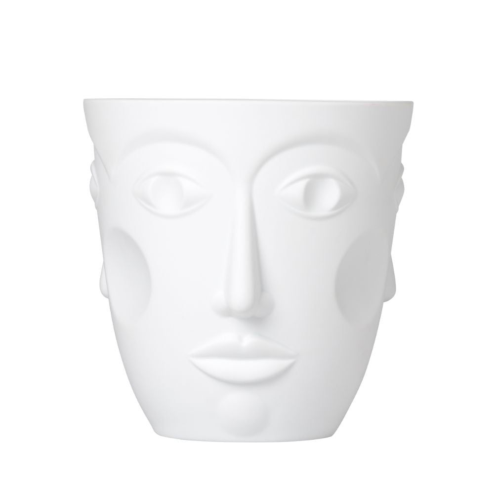 Porcelain Ice Bucket, Faces Satin White - SIEGER by FURSTENBERG