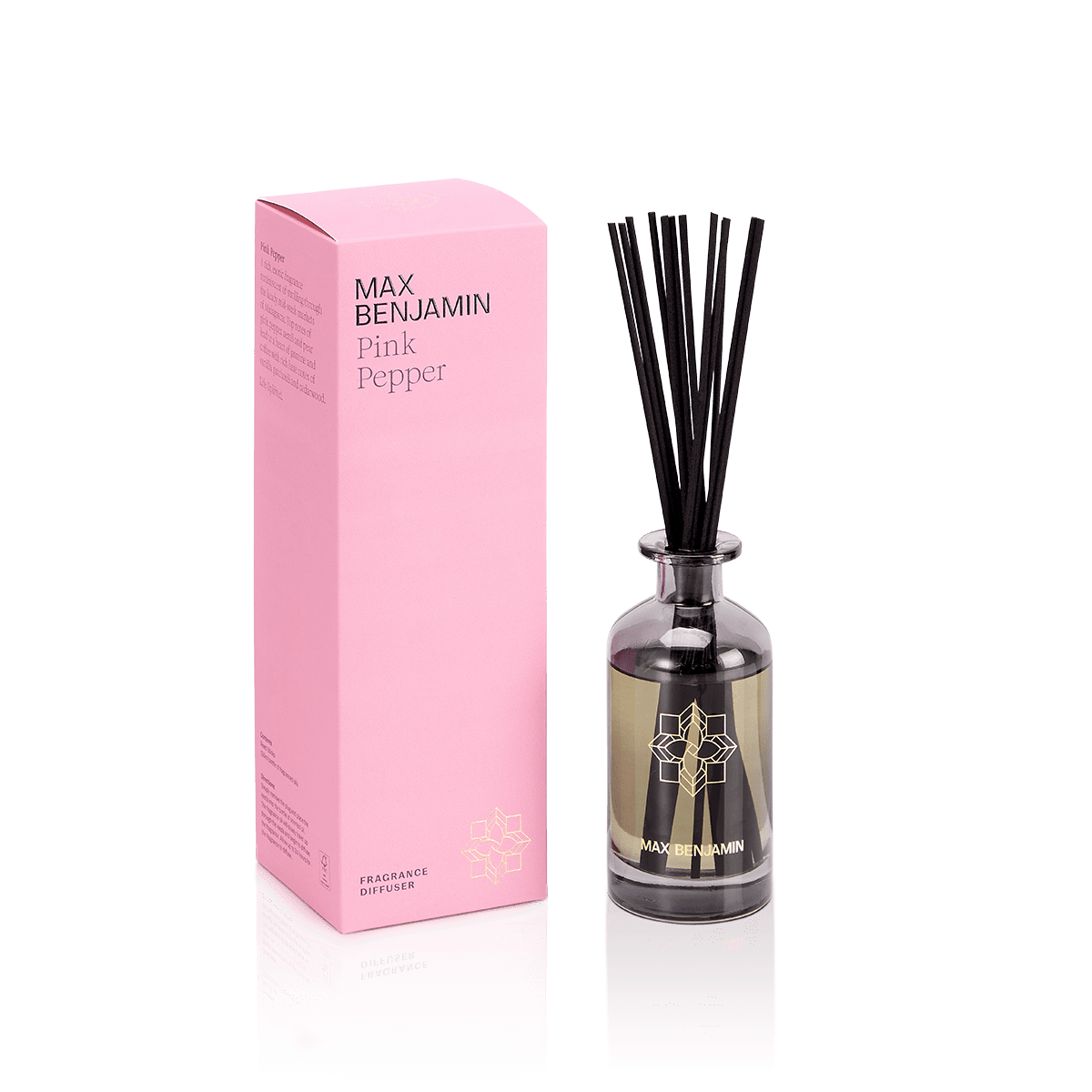 Scented oil diffuser with sticks, Pink Pepper, 5.1 fl oz, Classic collection - MAX BENJAMIN