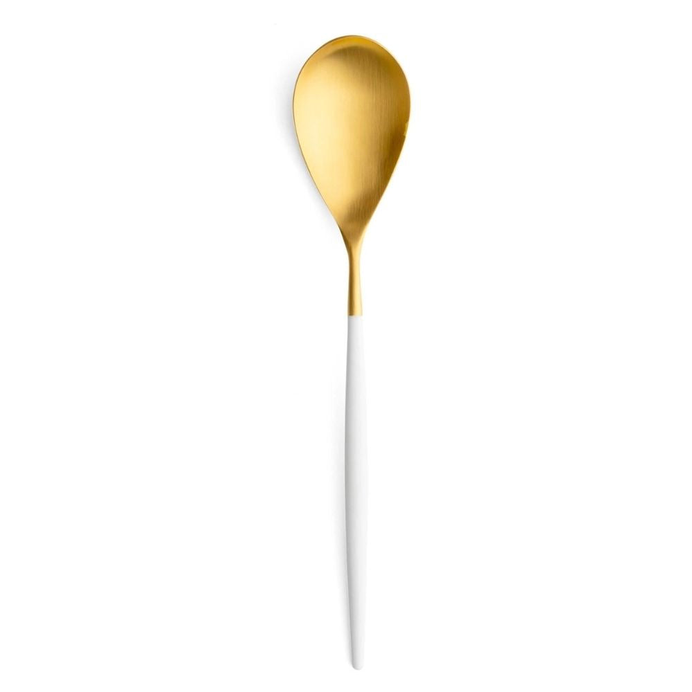 Gold-Plated Serving Spoon, Mio White Gold Matte - CUTIPOL