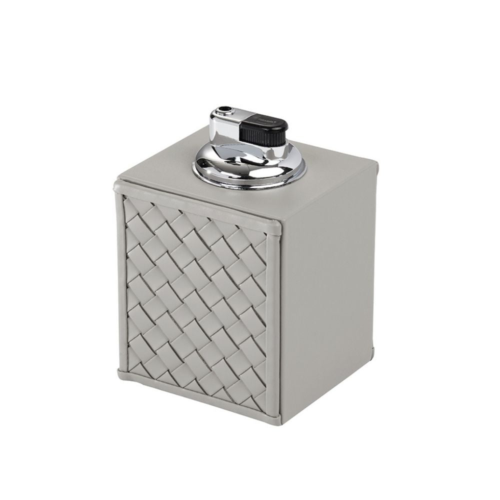 Table Lighter, Gray Leather, 3.5 inches - RIVIERE