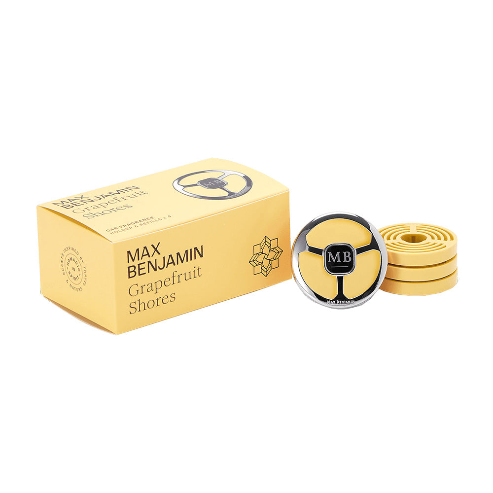 Car air freshener with 4 refills, Grapefruit Shores, Car Fragrance - MAX BENJAMIN