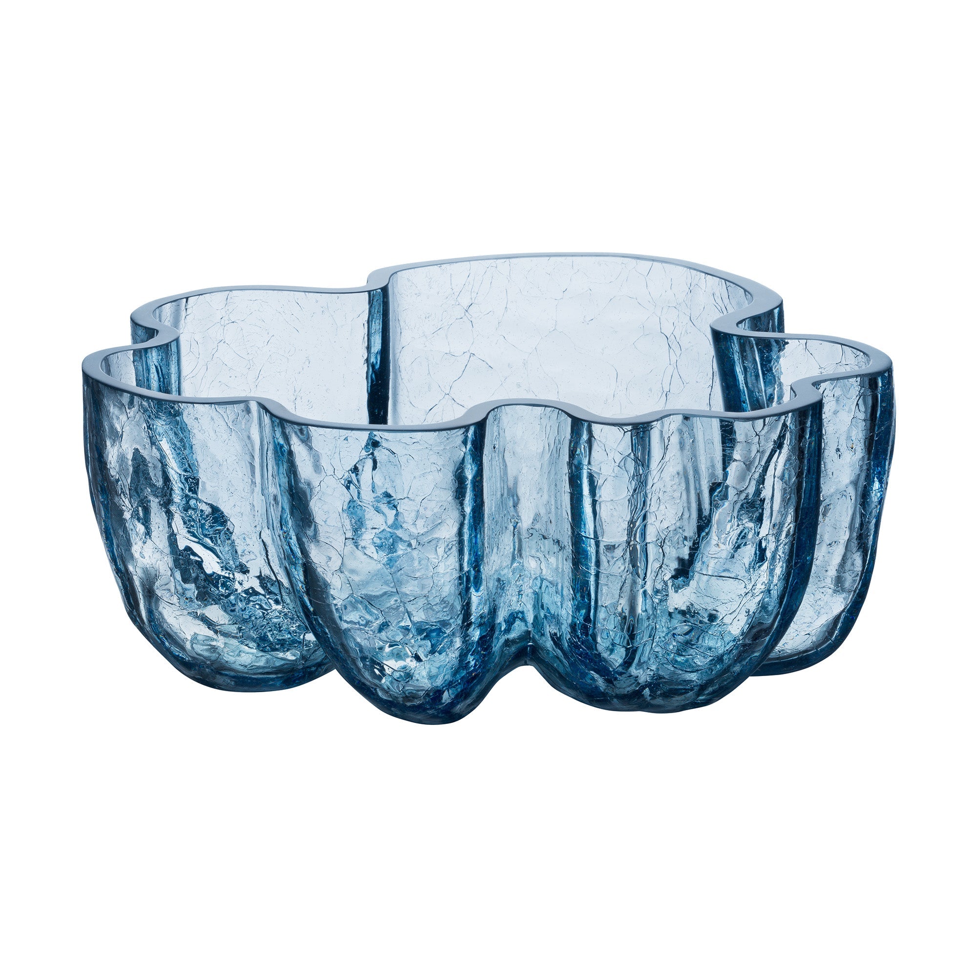 Decorative Bowl, Blue, 9.8 inches, Crackle by Asa Jungnelius - KOSTA BODA