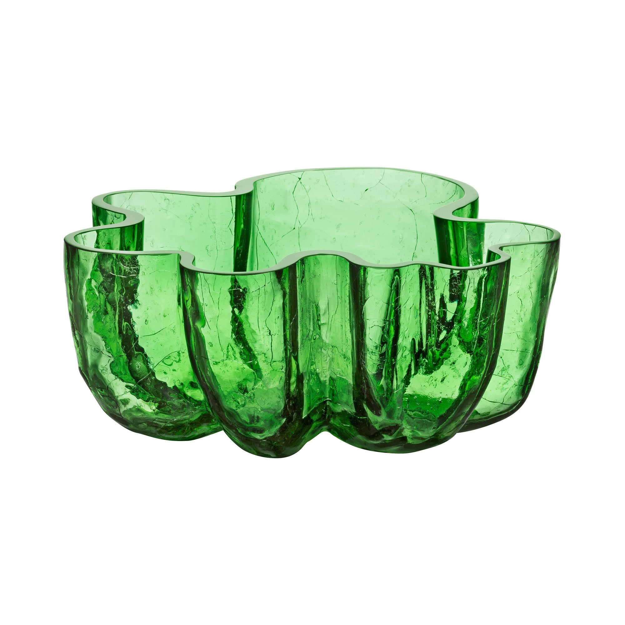 Decorative Bowl, Green, 9.8 inches, Crackle by Asa Jungnelius - KOSTA BODA