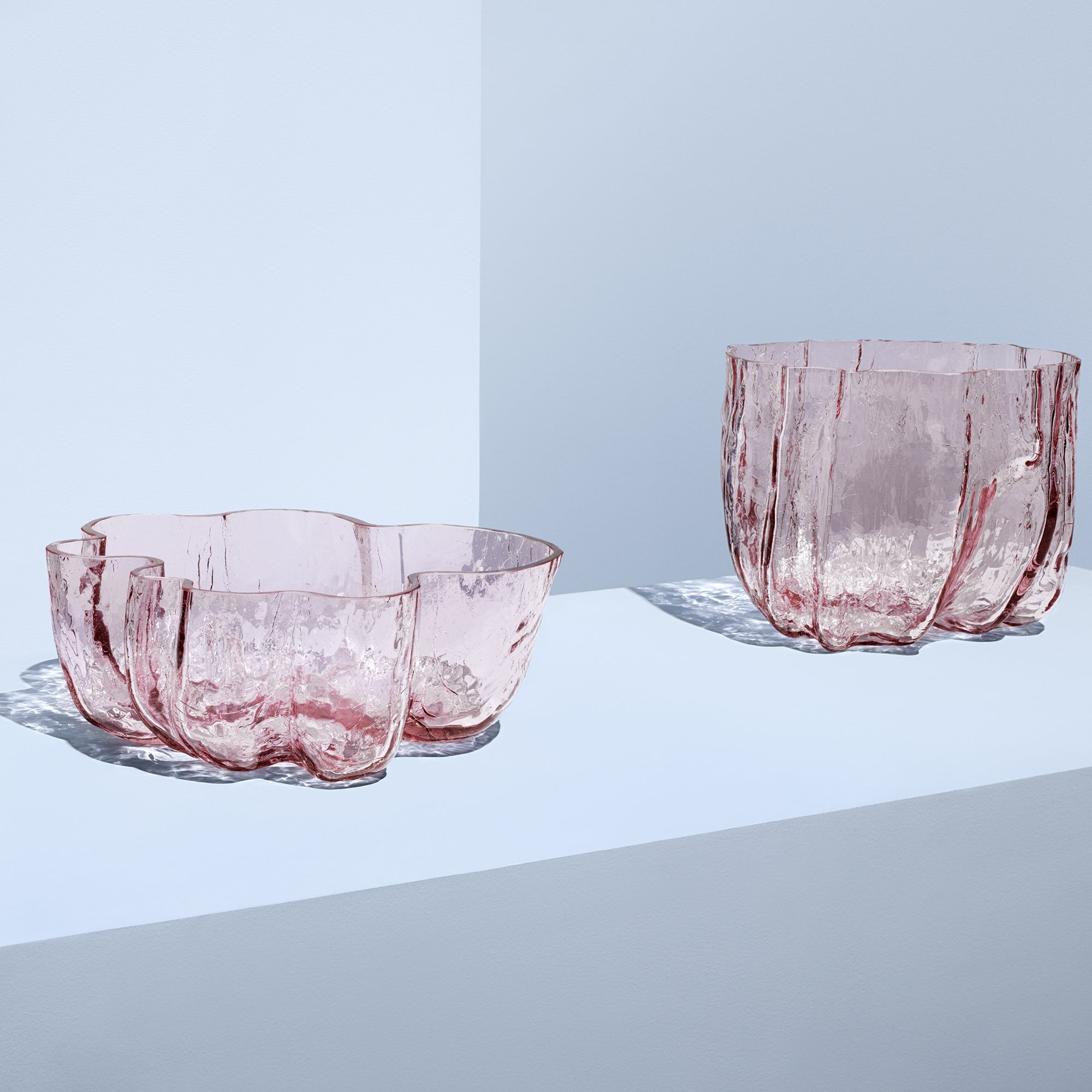Decorative bowl, Pink, 9.8 inches, Crackle by Asa Jungnelius - KOSTA BODA