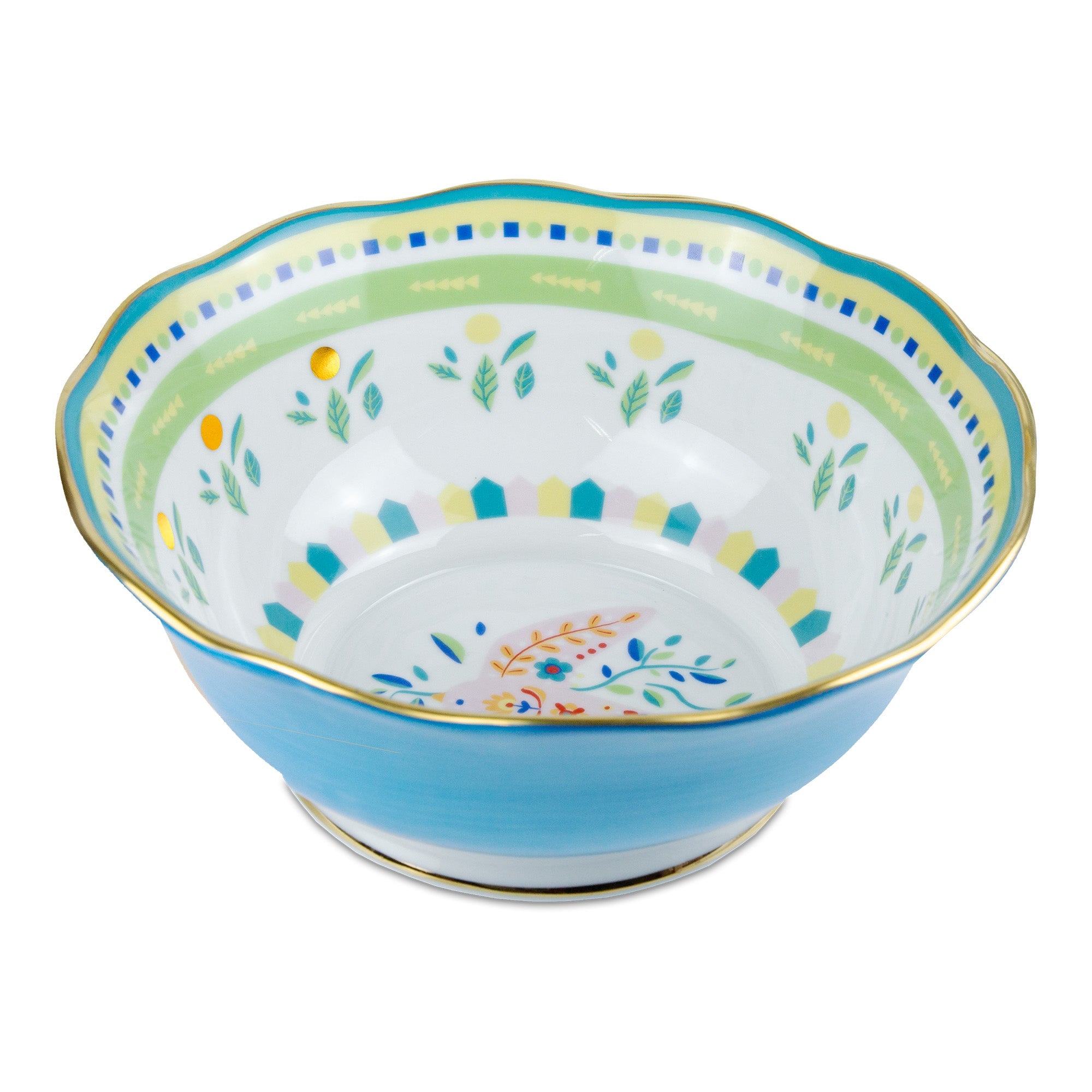 Porcelain salad bowl, 10.2 inches, Mamma Mia Heart Sky Blue - BACIMILANO