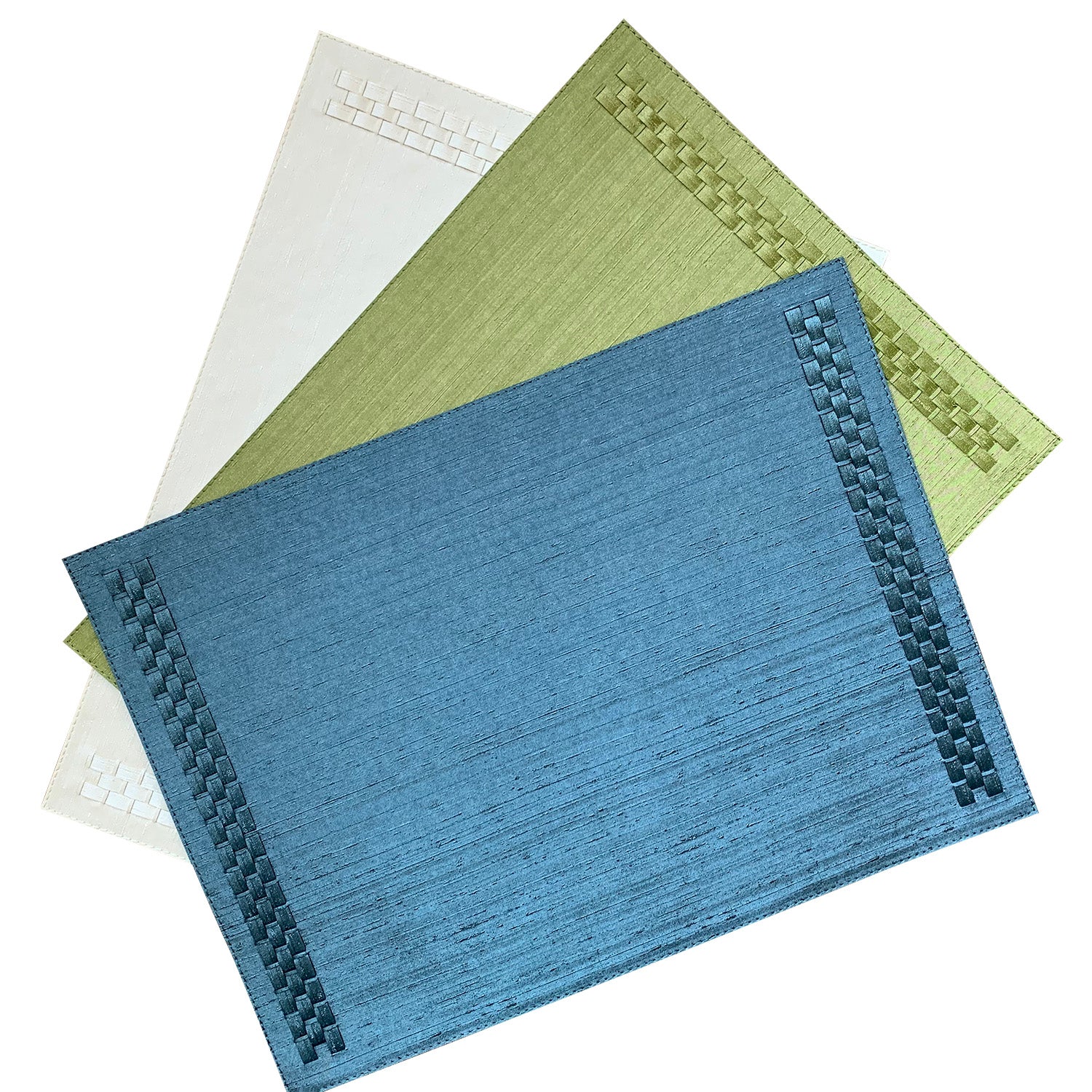 Set of 6 placemats, 17.7x13 in, green, Brick - SIMONA'S COLLECTION