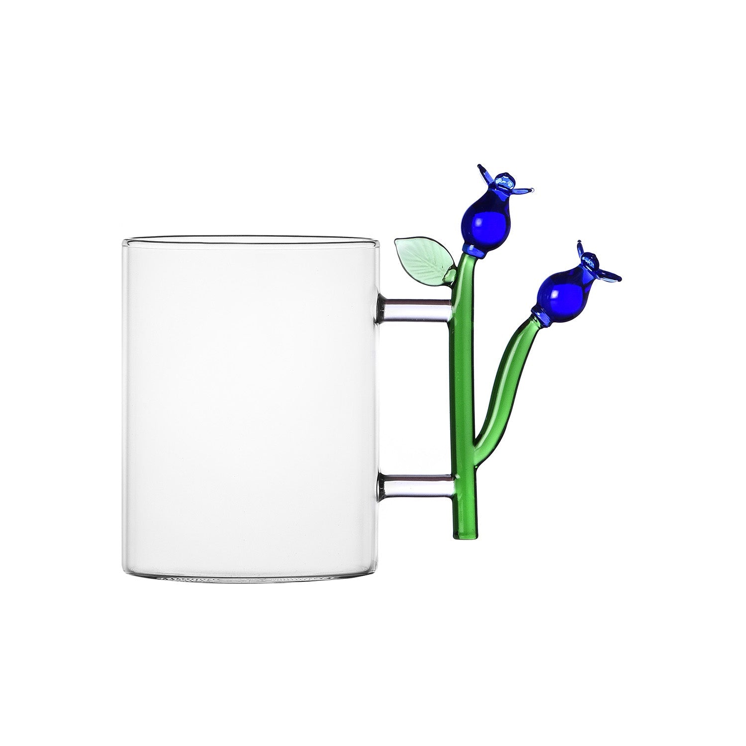 Glass mug, Blue Flower, Botanica by Alessandra Baldereschi - ICHENDORF