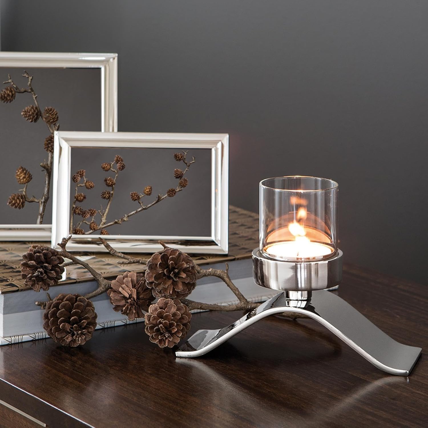 Candle Holder, 8.27 in, Wave - SIMONA'S COLLECTION