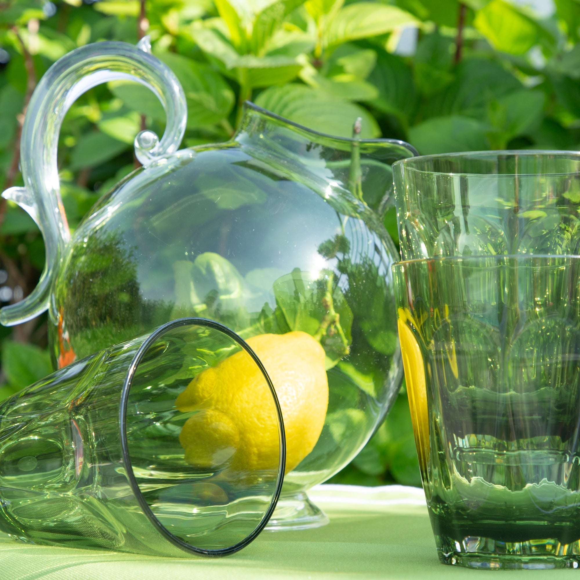 Carafe 76.1 fl oz, transparent acrylic, Aqua - BACI MILANO