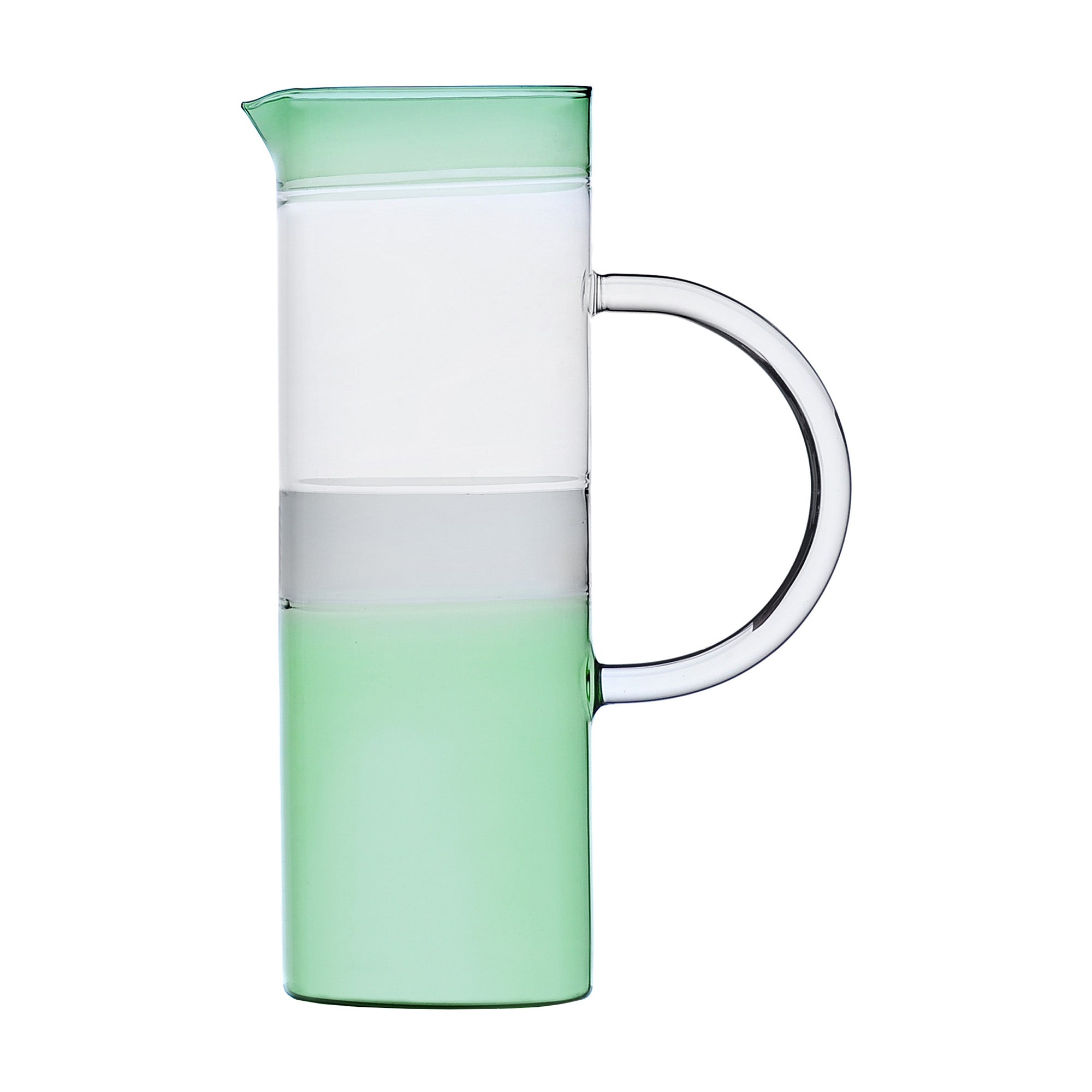 Cylindrical glass carafe, green/smoky, Tequila Sunrise by Mist-O - ICHENDORF