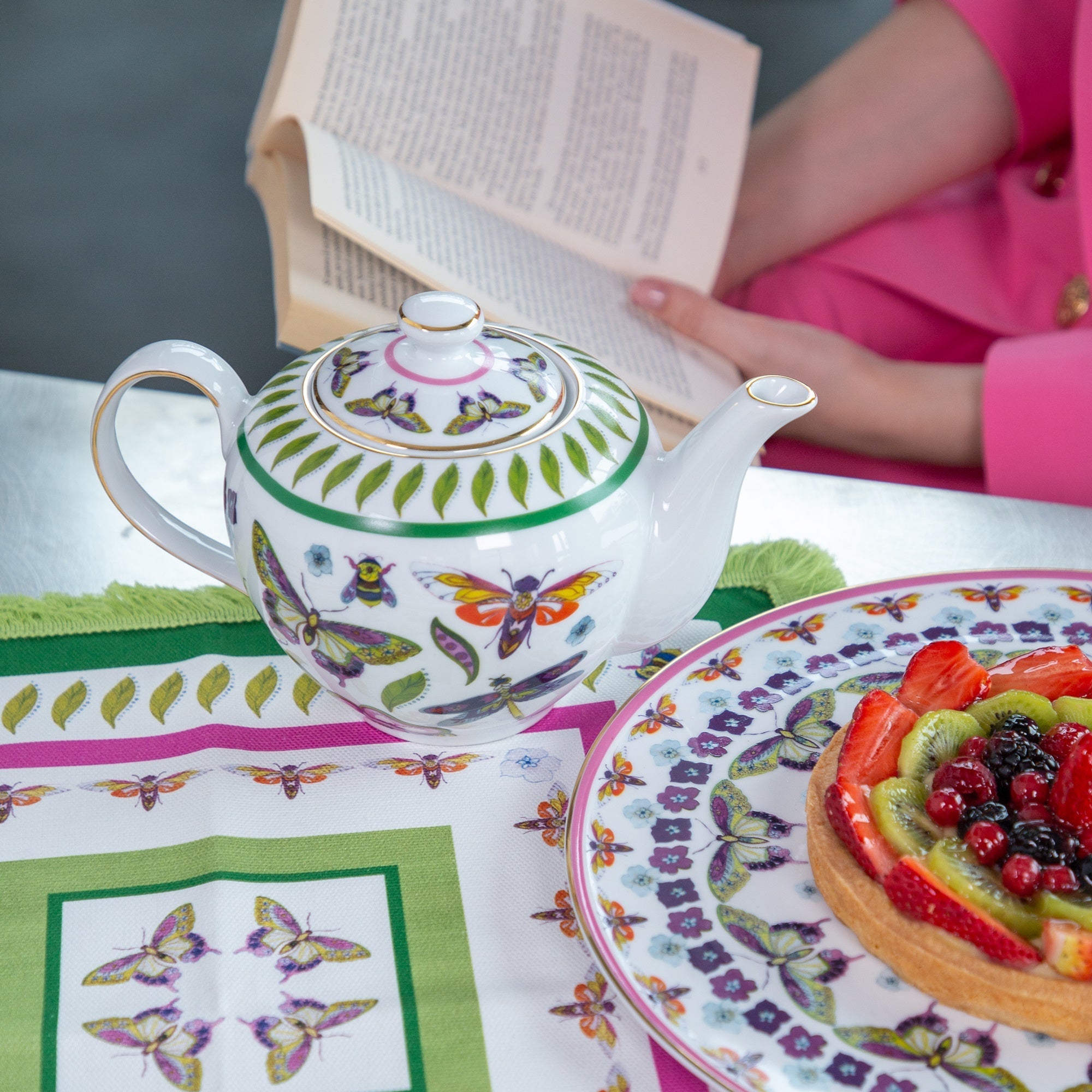 Teapot in porcelain, Amazzonia - BACI MILANO