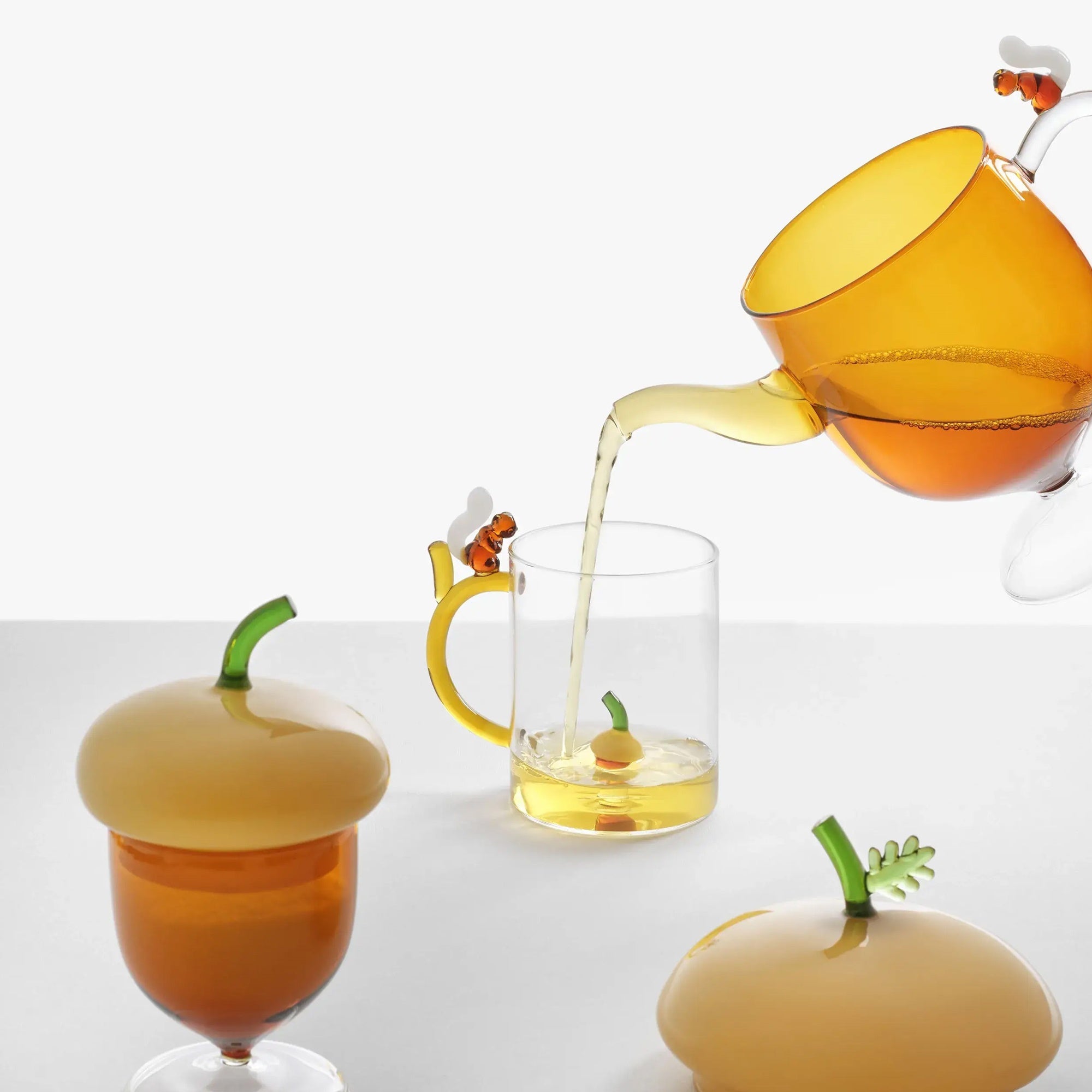 Glass teapot, Acorns by Alessandra Baldereschi - ICHENDORF