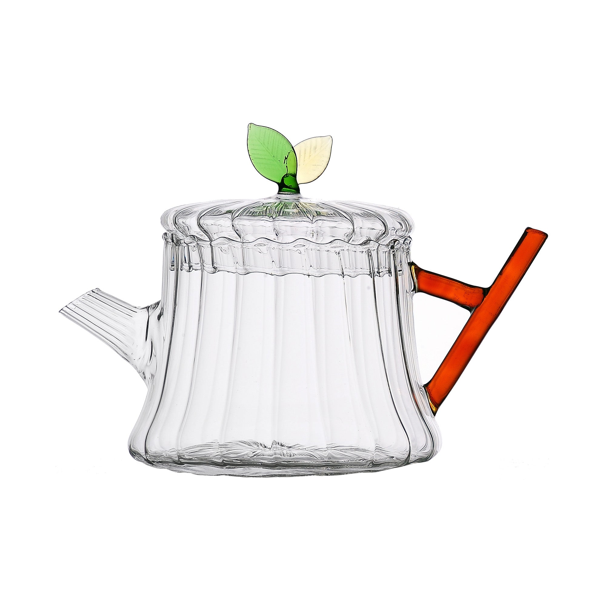 Glass teapot, Leaves, Greenwood by Alessandra Baldereschi - ICHENDORF