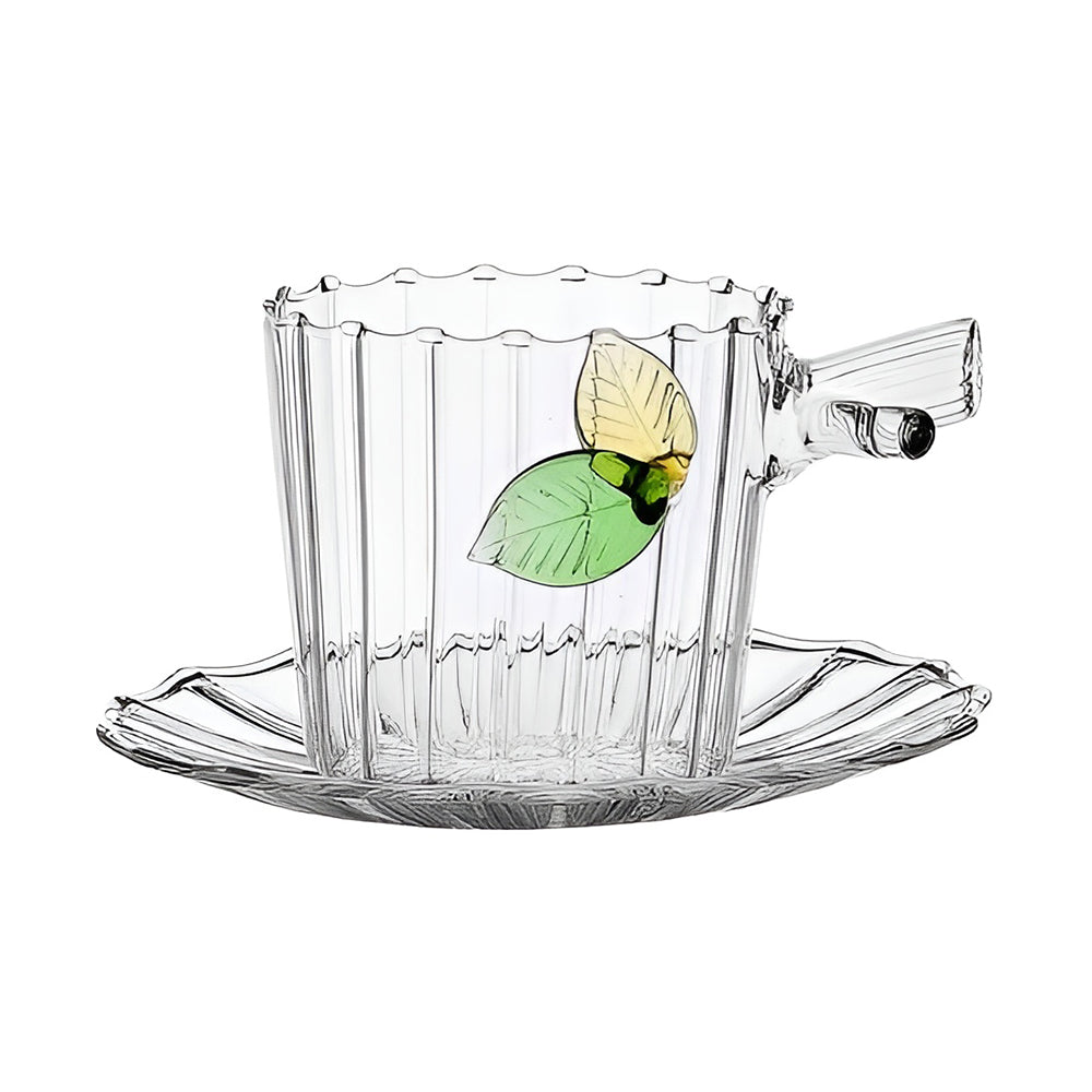 Tea cup and saucer, Leaves, Greenwood by Alessandra Baldereschi - ICHENDORF