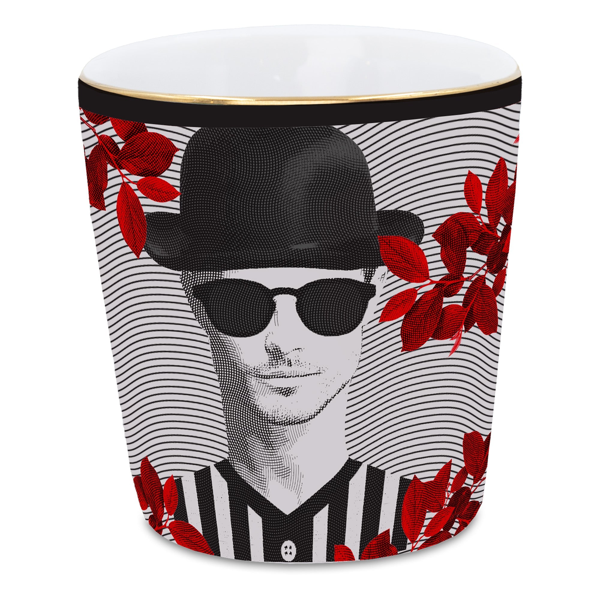 Espresso cup, porcelain, The inseparables Mr White - BACI MILANO