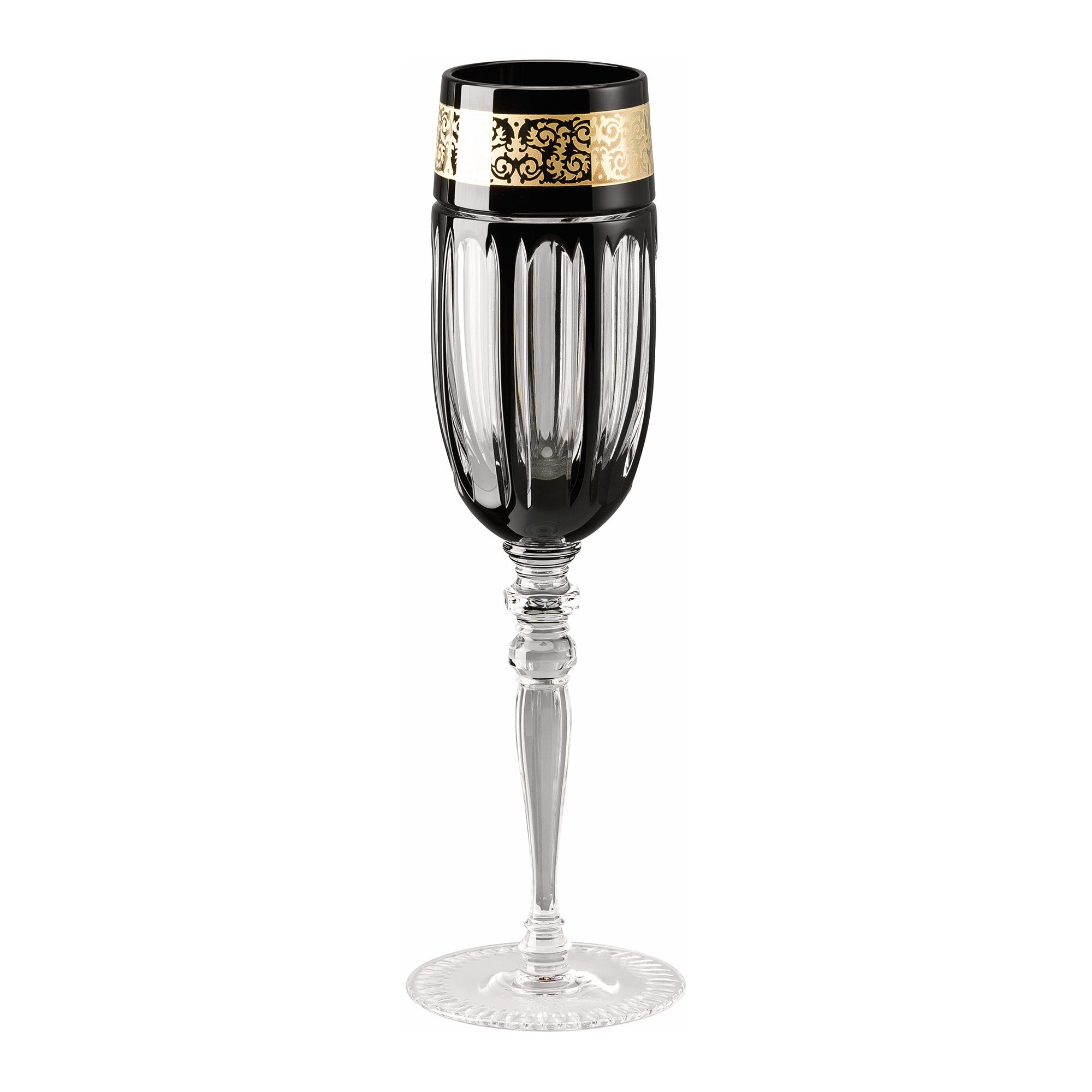 Set of 2 champagne glasses, 6 oz, Prestige Gala Black - VERSACE